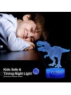 Dinosaur Toys T Rex 3D Night Light2 Patterns 7 Colors Changing Night Lights for Kids with Timer & Remote Control & Smart Touch Birthday Gifts for Boys Kids Age 2 3 4 5 6+ Year Old Boy Gifts