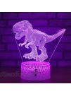 Easuntec Dinosaur Toys 3D Night Light with Remote & Smart Touch 7 Colors + 16 Colors Changing Dimmable TRex Toys 1 2 3 4 5 6 7 8 Year Old Boy or Girl Gifts TRex 16WT