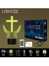 Jesus Cross 3D LED Night Light for Friends Xmas Easter Room Decor Gifts,Optical Illusion Desk Table Lamp with Remote + 16 Color Flashing Change + Timer