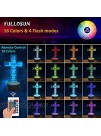 Jesus Cross 3D Night Light Christ Optical Illusion Lights 16 Colors Change with Remote Control The Lord Desk Lamps Room Home Decor Xmas Birthday Easter Gifts