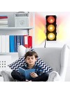 Kicko Traffic Light Lamp Plug-in Blinking Triple Sided 12.25 Inch for Kids Bedrooms Decorations Parties Celebrations Props and