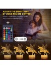 Koicaxy Unicorn Night Light for Kids LED 3D Night Light Bedside Lamp with Remote & Smart Touch 16 Colors + 7 Colors Changing Dimmable Best Unicorn Toys Birthday for Girls Boys