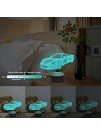 Lampeez 3D Car Lamp Night Light 3D Illusion lamp for Kids,Car,Truck,Tractor,Excavator,16 Colors Changing with Remote,Dimmable4 Patterns Kids Bedroom Decor Car Gifts for Boys Girls