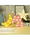 Novelty Place Designer Star Marquee Sign Lights Warm White LED Lamp Living Room Bedroom Table & Wall Christmas Decoration for Kids & Adults Battery Powered 10 Inches High