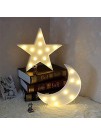 Novelty Place Designer Star Marquee Sign Lights Warm White LED Lamp Living Room Bedroom Table & Wall Christmas Decoration for Kids & Adults Battery Powered 10 Inches High