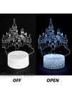 penobon Castle in The Sky 3D Night Light 16-Colors Changing & 3-Lighting Moods with Remote Control & Smart Touch 3D Illusion Toy Lamp for Bedroom Decorations for Kids