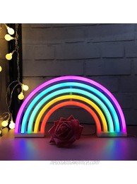 QiaoFei Cute Rainbow Light Signs for Kids Gift's Gift LED Rainbow Neon Signs Rainbow Lamp for Wall Decor Bedroom Decorations Home Accessories Party Holiday Battery or USB Operated Table Night Lights