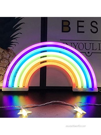 QiaoFei Rainbow Night Light for Kids Gift LED Rainbow Neon Signs Rainbow Lamp for Wall Decor Bedroom Decorations Home Accessories Party Holiday Decor Battery or USB Operated Table Night Lights