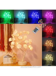 Rose Lamp Rose Flower Tree Lamp with 16 Color Changing with Christmas Birthday Gift for Girl Kids Women for Holiday and Party Home Room Decoration（4petals+24 Led…