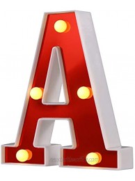 Samapet A LED Marquee Letter Lights Sign 26 Alphabet Light Up Marquee Letters Sign for Night Light Wedding Birthday Party Battery Powered Christmas Lamp Home Bar Decoration A