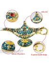 Sunmall Vintage Legend Aladdin Lamp Magic Genie Wishing Light,Collectable Rare Classic Arabian Costume props Lamp Tabletop Decor Crafts for Home Wedding Decoration&Gift for Party Halloween Birthday
