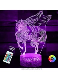 Unicorn Gifts Unicorn Night Light for Girl Toys 16 Colors Changing Dimmable Lamp Unicorn Toys 1 2 3 4 5 6 7 8 9+ Year Old Kids Birthday Gifts
