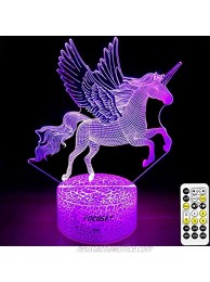 Unicorn Night Light for Kids,Dimmable LED Nightlight Bedside Lamp,Timer,7 Colors Changing,Touch&Remote Control,Best Unicorn Toys Birthday Christmas Gifts for Girls Boys Unicorn Unicorn