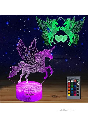 Unicorns Gifts for Girls,Unicorn Night Light for Girls Bedroom,2 Patterns,16 Colors Dimmable LED Night Lights Touch&Remote Control Best Unicorn Toys Birthday Christmas Year Old Girl Gifts Unicorn