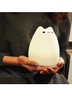 WoneNice Portable Cute Kitty Silicone LED Night Lamp,USB Rechargeable Children Night Light with Warm White & 7-Color Breathing Modes Touch Sensor Control Christmas Gifts for Baby Kids Adults