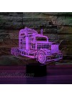 YTDZLTD Creative 3D Truck Night Light 16 Colors Changing USB Power Remote Control Touch Switch Decor Lamp Optical Illusion Lamp LED Table Desk Lamp Children Kids Christmas Brithday Gift