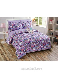 Linen Plus Comforter Set for Girls Unicorn Purple Blue Orange Yellow New Twin
