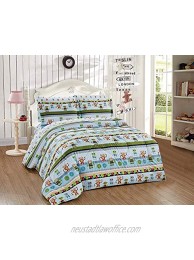 Luxury Home Collection Kids Toddlers Boys 7 Piece Full Size Multicolor Comforter Bedding Set Bed in A Bag with Sheets Fun Design Robots Blue Green Red