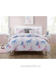 Olivia & Finn | Bedding Collection | Kids Comforter Set- Ultra Soft Fun Printed Bedding All Season & Lightweight- Breathable Machine Washable Twin Unicorn Purple UNI-4CS-TWIN-IN-MULTI