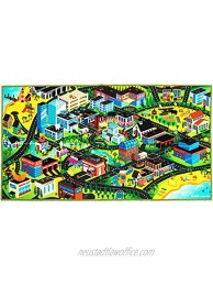3D Kids Play Mat City Life Car Rug Pretend Play Set for Kids Age 3+ Hot Wheels Track Racing Floor Mats for Kids Room