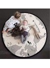 53 Inches Adventure World Map Pattern Baby Crawling Mats Game Blanket Floor Playmats Kids Infant Child Activity Round Rug