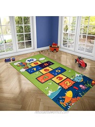 Booooom Jackson Hopscotch Kid Rug for Playroom,Kid's Room,Nursery and Classroom,31''x70'' Kids Rugs Carpet for Boys and Girls,Educational and Fun Game Rug with Non-Slip Backing