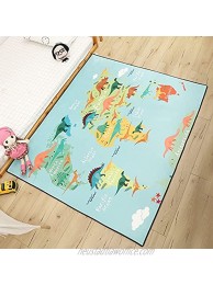 Dinosaur Kids Rugs for Playroom Thicken Kids Play Rug Mat Memory Foam Materical Playmat with Non-Slip Educational Area Rug for Boys Girls Dinosaur Paradise 39 x 52 inches