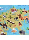 FADFAY Kids Rug World Map Carpet Children's Rug 39''59'