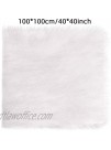 Faux Fur Area Rug Squares Shaggy Fur Fabric Cuts Craft Costume Camera Floor Decorator Carpets Kids Play Rug White 40 x 40 Inches