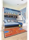 Furnish My Place 690 Rust Basketball Childrens Play Area Rug for Bathroom Playroom & Kindergarten Classroom 3'3"x5'