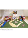 Furnish My Place 710 Baseball Play Area Rug for Kids Playroom Bathroom & Kindergarten Classroom Baseball Ground Rectangle Anti Skid Rubber Backing Green 2'2"x3' Multi