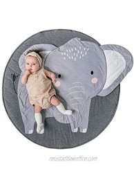GABWE Round Rug Butterfly Elk Elephant Fox Carpet Cotton for Baby Floor Play mats Kids Room Decoration 35.4 inches