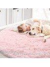 Gliwen Super Soft Round Rug for Bedroom Fluffy Round Kids Rug and Carpets Fuzzy Plush Circle Rugs and Play Mat for Kids Girls Living Room Non Slip Cute Decor 4x4 FT Pink