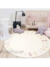 HiiARug Colorful ABC Large Baby Rug for Nursery Soft Kids Play Mat Round Educational Alphabet Floor Area Rugs Non-Slip for Children Toddlers Nursery Bedroom Living Room 63 inch Coloful Alphabet