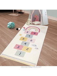 HiiARug Hopscotch Kids Rug 27" x63" Fun and Educational Playroom Rug Soft Durable Rainbow Floor Carpet Kid’s Play Mat for Bedroom Playroom Nursery Gift for Girls & BoysColorful