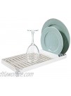 iDesign Austin Compact Dish Drainer for Kitchen Countertops Matte Satin and Matte White