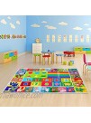IMIKEYA Kids Educational Rug Playtime Collection ABC Numbers and Shapes Learning Carpet Kids Play Rug Mat Playmat for Playroom Bedroom 55.1 x 43.3 inch