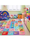IMIKEYA Kids Floor Mat Playtime Collection ABC Alphabet Words Shapes Area Rug Comfortable Kids Educational Rug Play Mat for Bedroom Playroom 78.7x59 in