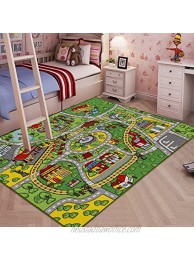 Jackson Kid Rug Carpet Playmat for Toy Cars and Train,Huge Large 52"x 74" Play Area Rug with Rubber Backing,Kids Race Track Rug for Toddlers,Baby,and Children Playing and Learning