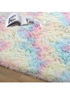 junovo Soft Rainbow Area Rugs for Girls Room Fluffy Colorful Rugs Cute Floor Carpets Shaggy Playing Mat for Kids Baby Girls Bedroom Nursery Home Decor 3ft x 5ft