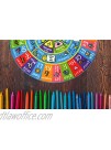 KC Cubs Playtime Collection ABC Alphabet Seasons Months and Days of The Week Educational Learning & Game Round Circle Area Rug Carpet for Kids and Children Bedrooms and Playroom