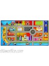 Kids Rug Play mat for Toy Cars Colorful and Fun Play Rugs with Roads for Bedroom and Kidrooms,Car Rug to Have Fun on，Area Rug Mat with Non-Slip Backing,Car Mat Great for Playing with Cars and Toys
