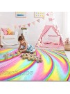 Kids Rugs for Girls Bedroom Kids Rainbow Area Rugs Carpet with Non Slip and Fluffy Soft Design for Kids Play Room  Nursery Toddler and Home Decor6.5 x 5 Feet