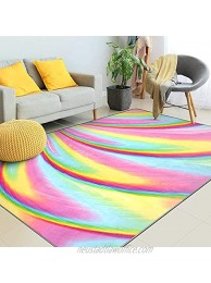 Kids Rugs for Girls Bedroom Kids Rainbow Area Rugs Carpet with Non Slip and Fluffy Soft Design for Kids Play Room  Nursery Toddler and Home Decor6.5 x 5 Feet