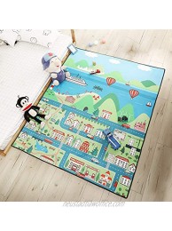Large Kids Rugs for Playroom Thicken Kids Play Rug Mat Memory Foam Materical Playmat with Non-Slip Educational Area Rug for Boys Girls City Town 60 x 72 inches