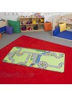 Learning Carpets Building Blocks Play Carpet 79"x36" Rect. Kids Playroom Road Rug Classroom Furniture Educational Carpet for Daycares Preschools Colorful LC 168