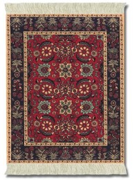 Lextra Pashmina Flowers Mouse Rug Black Red Tan Rust Light Blue 10.25 x 7.125 Inches One MPF-1