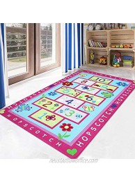 LIVEBOX Hopscotch Kids Play Mat 3' x 5' Playroom Area Rug Soft Flannel Children Carpet Great for Educational & Fun with Toys Throw Rug for Living Room Bedroom Nursery Best Shower Gift