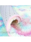 Quenlife Super Soft Colorful Rainbow Area Rugs for Girls Room Kids Children Play Room Cute Plush Carpet for Bedroom Nursery Classroom Living Room College Dorm 3 x 5 Feet