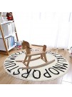SHACOS Round Kids ABC Rug Soft Alphabet Nursery Rug Educational Playroom Carpet for Kids Room Classroom Gift for Infant Toddlers 2.6 ft Beige